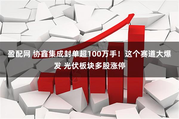 盈配网 协鑫集成封单超100万手!这个赛道大爆发 光伏板块多股涨停