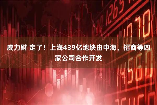 威力财 定了！上海439亿地块由中海、招商等四家公司合作开发