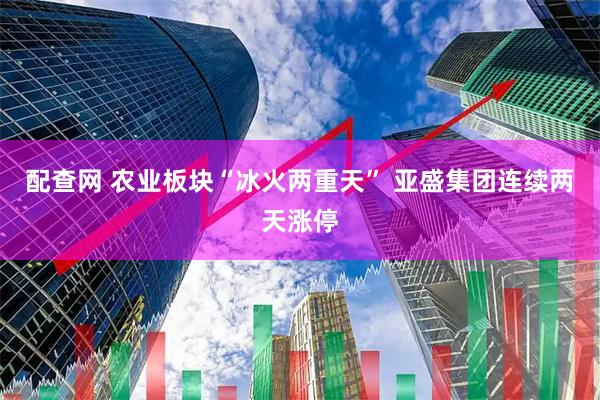 配查网 农业板块“冰火两重天” 亚盛集团连续两天涨停